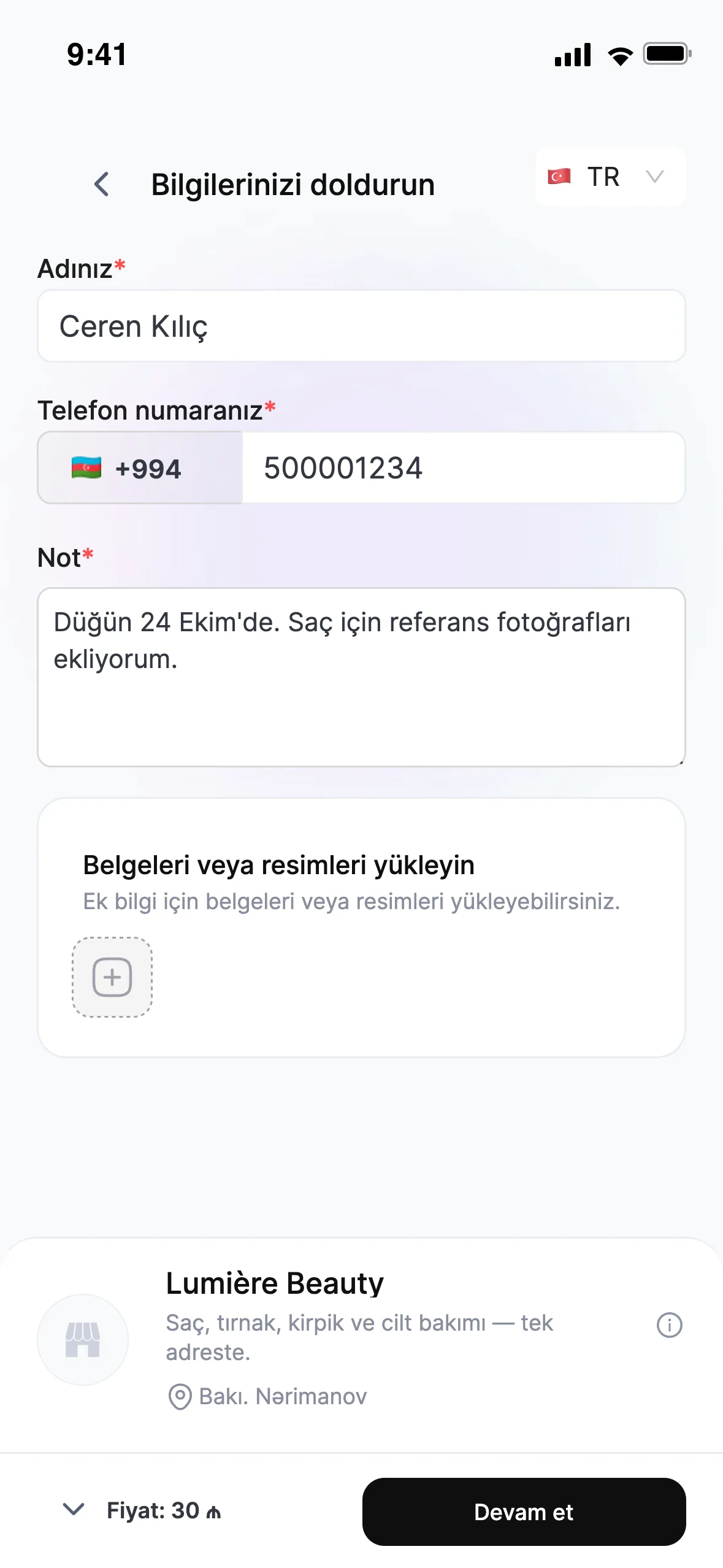 Gelin randevu alırken referans fotoğraflarını ekler, siz de randevuya hazırlıklı gelirsiniz.
