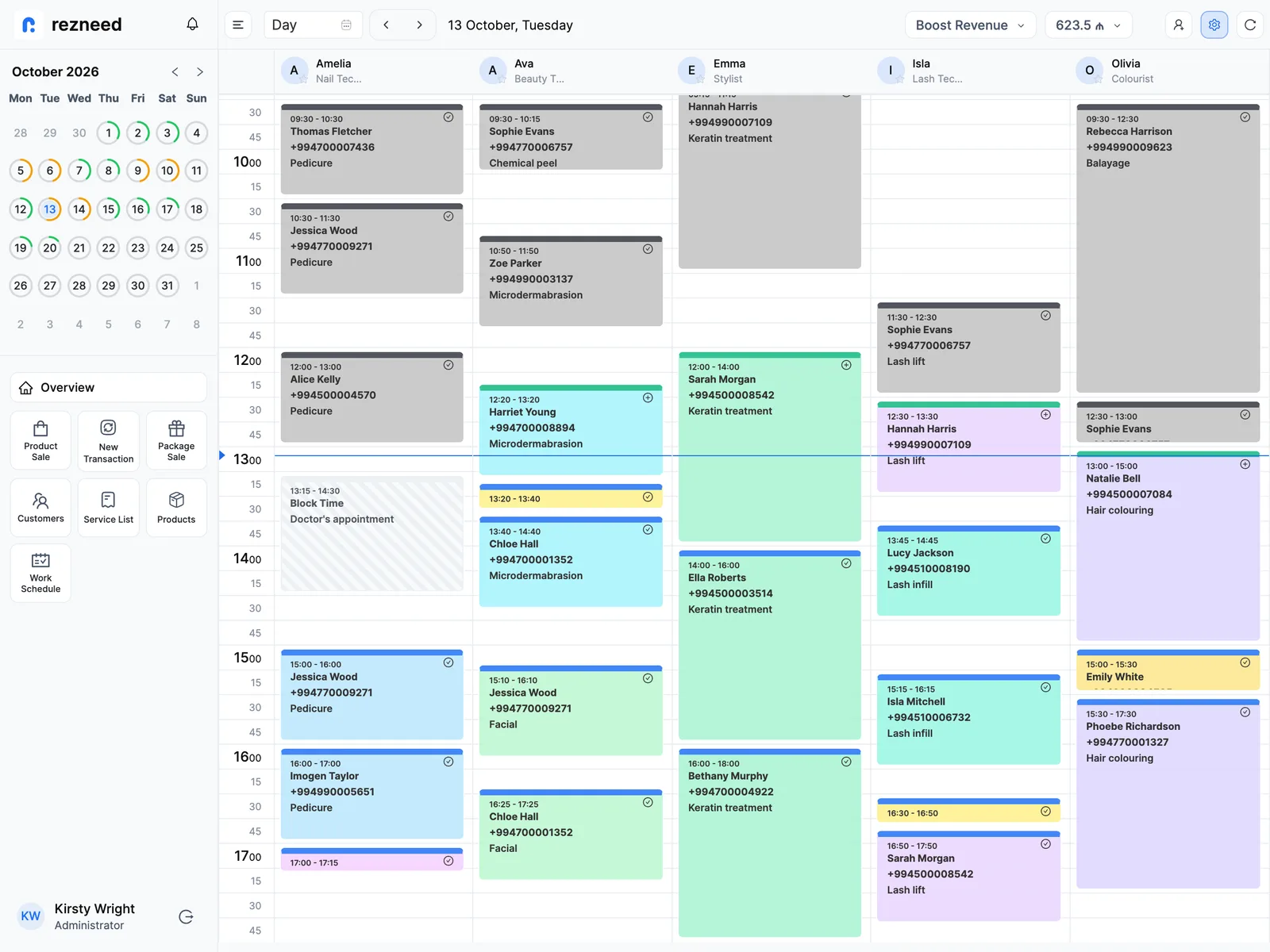 Your whole team's day in one appointment calendar